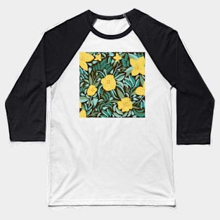 California Sun Cup Botanical Pattern Baseball T-Shirt